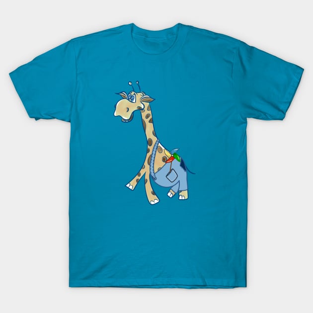 funny giraffe T-Shirt by VikingArt